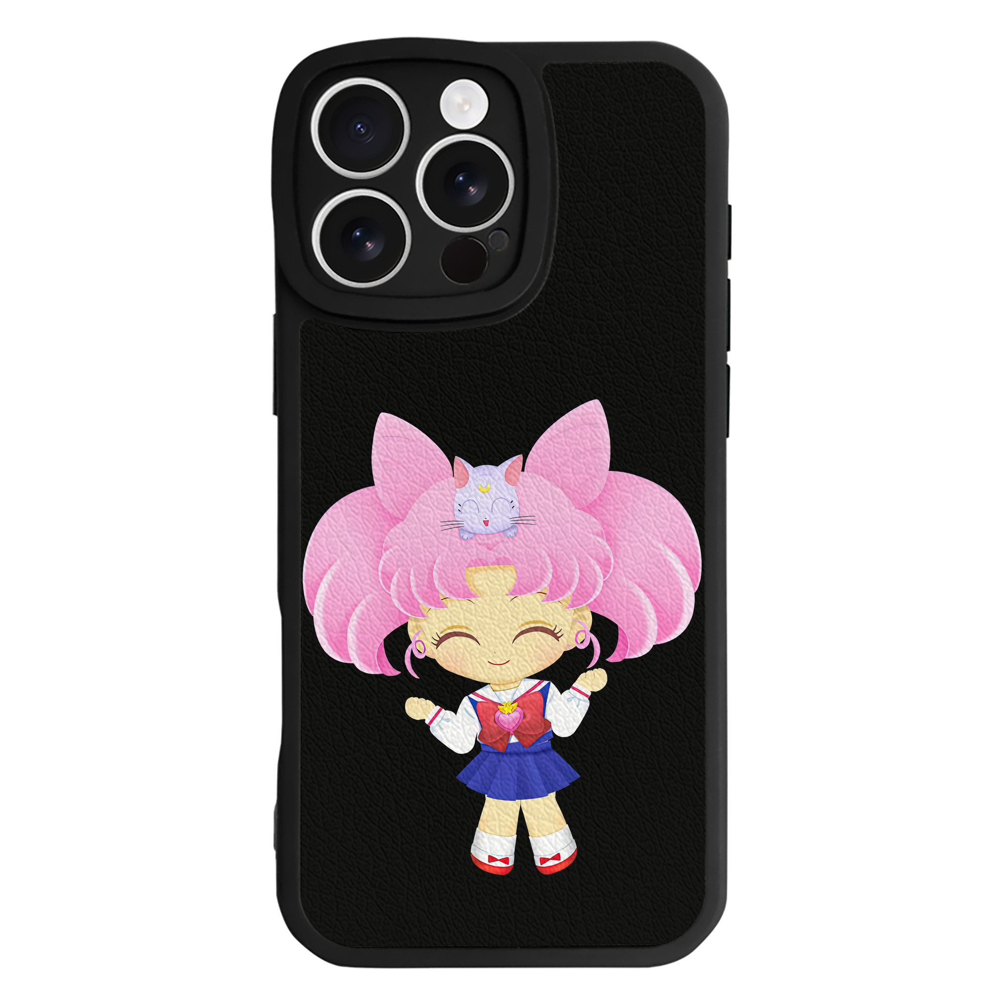 （画像用） 美少女戦士セーラームーン ちびうさ Sailor Moon Chibiusa Tsukino Usagi Small Lady Serenity 【iPhone 16シリーズ対応】シリコンスマホケース（レザー調） 材質：シリコン